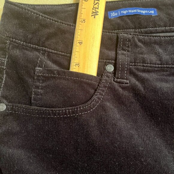 Talbots High-Rise Straight-Leg Cords Black size 16W - Picture 12 of 13